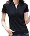 FACE N FACE Women's Cotton V Neck Polo Short Sleeve Casual Tops Tshirt