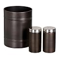 Stainless Steel Utensil Caddy and Salt and Pepper Shaker Set - Bronze