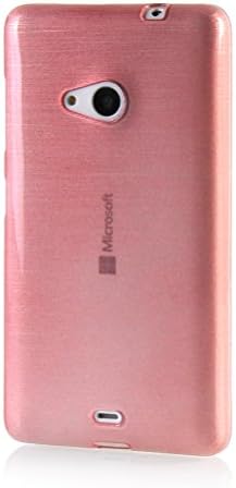 RONGRONGUK Slim Soft Case Flexible Silicone Gel TPU Skin Back Cover for Microsoft Lumia 535 Pink
