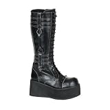 Demonia TRASHVILLE-524, Men's 3 1/4 Inch Platform Knee Boot With Handcuff Detail
