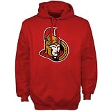 NHL Old Time Hockey Ottawa Senators Red Big Primary Logo Pullover Hoodie Sweatshirt (Medium)