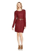 H. Preppy Vestido Punto Ochos Cinturón Tricot (Granate)