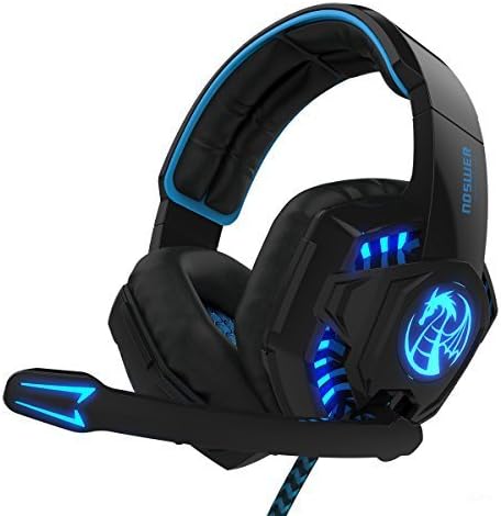 NOSWER I8 Newest for PC Computer Laptop 3.5mm Wired Stereo Gaming Headset,LED Lighting Over Ear Headband Headphone with Microphone