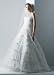 David's Bridal Wedding Dress: Satin Ball Gown with Laser-Cut Floral Appliques Style CWG344