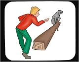 Mouse Pad with man, body, individuals, individual, trick, mammal, humans, person, dog, training, human, persons, log, people, pet, animal, canine