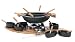 Trudeau Elite 3 in 1 Cast Iron Fondue Set with Bamboo Base, 26 Pieces