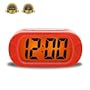 ZHPUAT Colorful Light Digital Alarm Clock with Snooze, Simple Setting, Progressive Alarm, Battery Operated, Shockproof, The Ideal Gift Clock For Kids & Convenient for Travel (Orange)