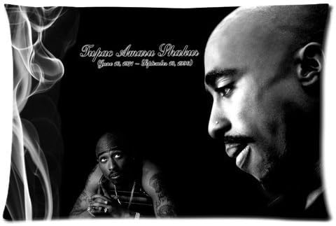 2pac Tupac Best Hip Hop Rapper and Actor Black and White Style Custom Personalized Rectangle Pillow Case 24x16 (one side)
