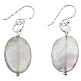 Handmade Light Blue Fluorite Dangle Earrings With Sterling Silver