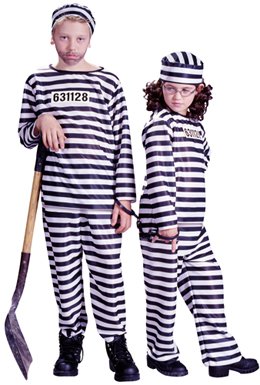 Kids Jailbird Inmate Convict Halloween Costume