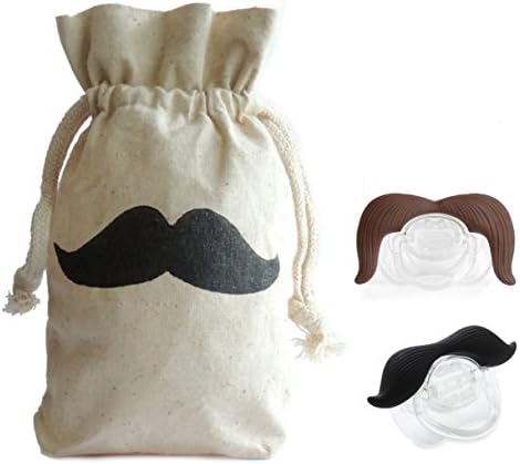 2-pack Mustache Pacifier with Free Mustache Carrying Bag