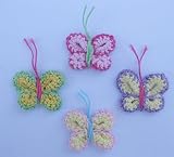20pc Assorted Crochet Butterflies Applique Embellishment CR50