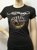 Ed Hardy Women Lady T-Shirt LA Bulldog Studs