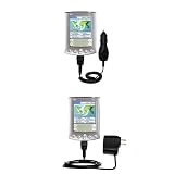 Essential Kit for the PalmOne m500 - includes Car and Wall Charger with Rapid Charge Technology - Gomadic Brand w/ TipExchange Technology