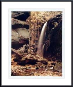 Autumn Waterfall, Art Poster by Daniel Jones, with metal frames, poster size: 30 "x 24"