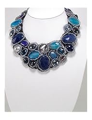 Blue Agate Necklace In Zinc