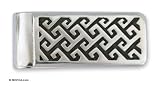 Sterling silver money clip, 'Aztec Frieze'
