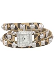 XOXO Womens XO5620  Cheetah Double Wrap Rhinestones Bezel Watch