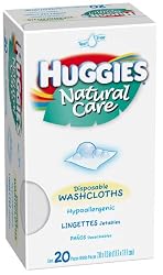 Huggies Natural Care Disposable Washcloths, 20-Count Pack 4-Pack