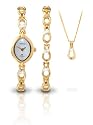Sekonda 4131G.57 Ladies Quartz Analogue Stone Set Watch with matching pendant and bracelet