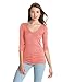 Michael Stars Women's Cari Shine V-Neck Tee, 3/4 Sleeves