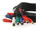 25 ft Component Video Audio Cable 5-RCA HDTV Gold 25ft