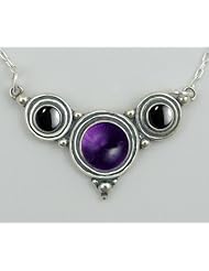 Sterling Necklace Amethyst and Hematite When You Need Just a Little Bit of Color, Made in America