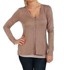 Mystree Ruffled Back Button Up Longlseeve in Mocha