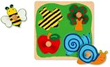 Jumbo Spiele 18021 - Holzpuzzle Biene, Apfelbaum und Schnecke - 
