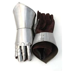 Gauntlet Gloves Medieval Steel & Leather: Costume