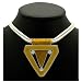 Acosta Jewellery - Opal Swarovski Crystal & Tan Enamel - Triangle Shaped Fashion Necklace