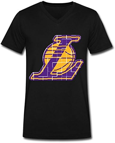 LHQ cute men' Los Angeles Lakers logo Men's t shirt Black XXL