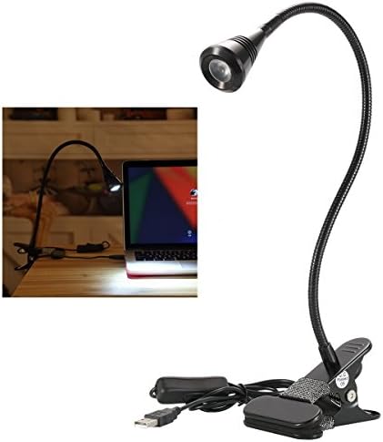 FineWish Brighter Clip on Desk Lamp Eye-caring Table Lamp, Energy Efficient Led Table Light for Work and Life Use, Strong Metal Gooseneck - Cold White
