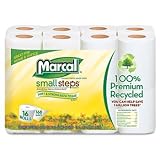 100% Premium Recycled 2-Ply Toilet Tissue, 16 Rolls per Pack by Marcal Small Steps