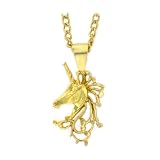 Unicorn Diamond Cut . Gold Tone Charm 20