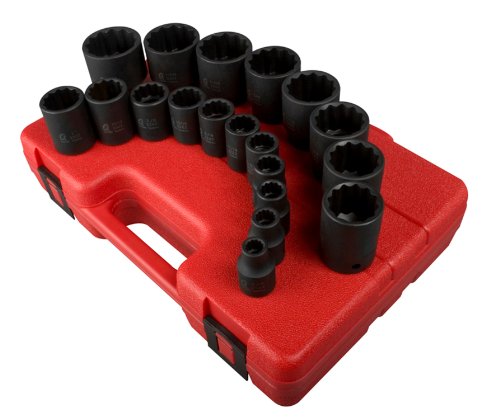 Sunex 2819 1/2-Inch Drive 12-Point SAE Impact Socket Set, 19 Piece On Sale
