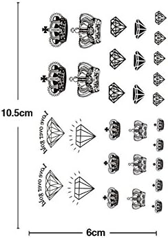 10 Sheets Waterproof Temporary Tattoos Sticker Removable Body Art Fake Tattoo Paper Scars Cover Crown