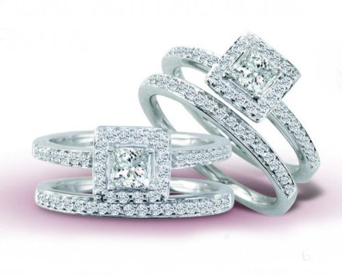 14K White Gold Diamond Wedding Set - GH I1 - 0.50 Ct. to 1.50 Ct.