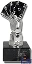 Troph&eacute;e "Poker Hand" Argent
