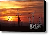 Wind Turbines Sunrise Canvas Print / Canvas Art - Artist Clarence Holmes