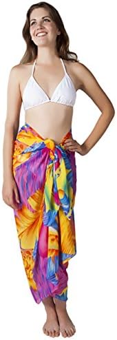 Swimsuit Sarong Cover up in Bright Hawaiian Floral Print