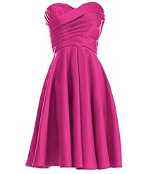 Strapless Short Lace-Up Ruched Satin Evening Dress/Bridesmaid Dress/Party Dress/Mini Dress 