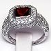 925 Sterling Silver Ring with inlaid Garnet CZ - Size 5-10