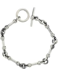 Sterling Silver Tube Bar Link Bracelet Toggle Clasp Handmade 1/4 inch wide, sizes 8, 8.5 & 9 inch