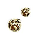 IRINA Ohrclips rund Antikgold matt Metall+Glassteine 265587