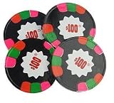 Premium Chocolate Casino Poker Chips - Bag of 345 Pcs - $100 Denomination