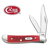 Peanut, Dark Red Bone Handle,2 Blades