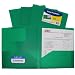 C-Line Two-Pocket Heavyweight Poly Portfolio, For Letter Size Papers, Includes Business Card Slot, 1 Case of 25 Portfolios, Green (33953)