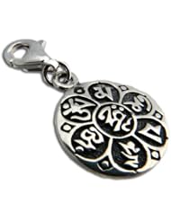Charmas Sterling Silver Om Mani Padme Hum Charm with Spring Clasp