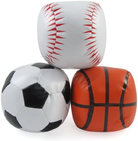 5" Small Soft Plush Sports Balls Set for kids - Set of 3 (Baseball, Basketball, Soccer)